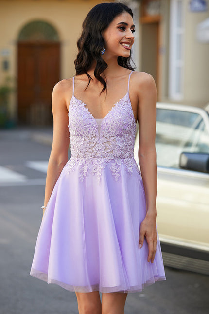 Robe Dentelle Tulle Lilas - gallery 7