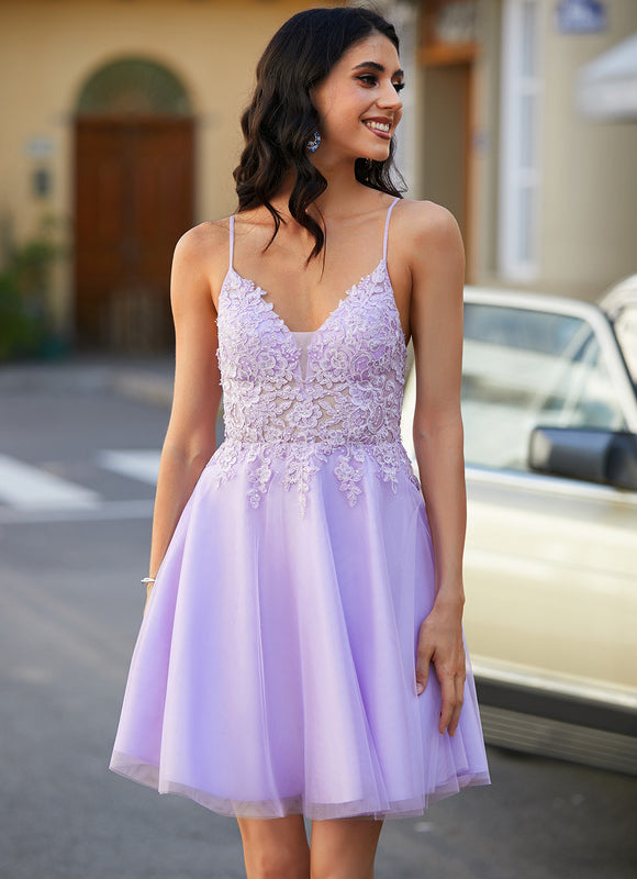Robe Dentelle Tulle Lilas - gallery 7