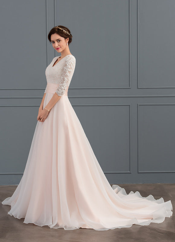 Robe Dentelle Épousée Élégante