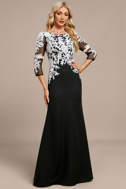 Robe Dentelle Élégante Noire - gallery 5