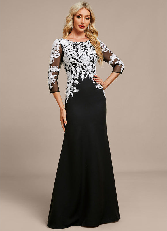 Robe Dentelle Élégante Noire - gallery 5