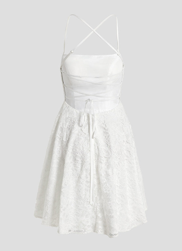Robe Dentelle Courte En Dentelle - gallery 9