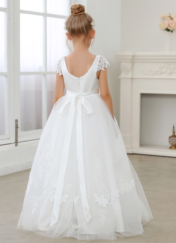 Robe Dentelle Nuptiale Enfant Tulle - gallery 3