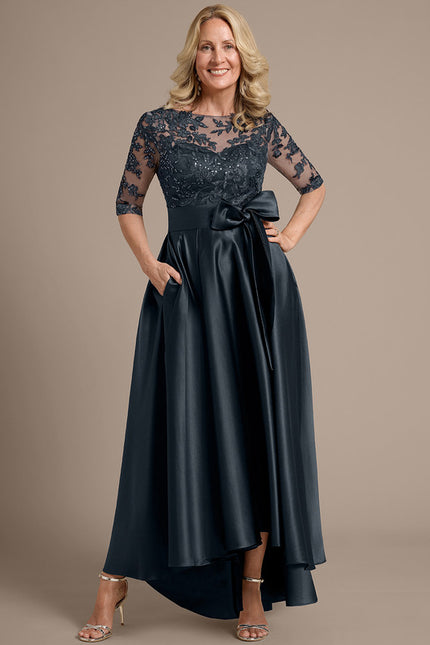 Robe Bleu Marine Dentelle Mariage