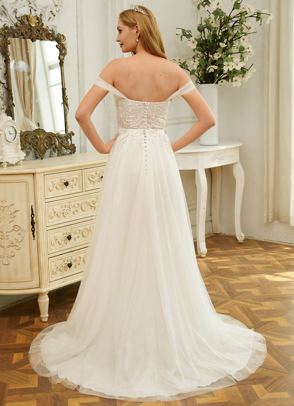 Robe Dentelle Epaule Dénudée - gallery 5