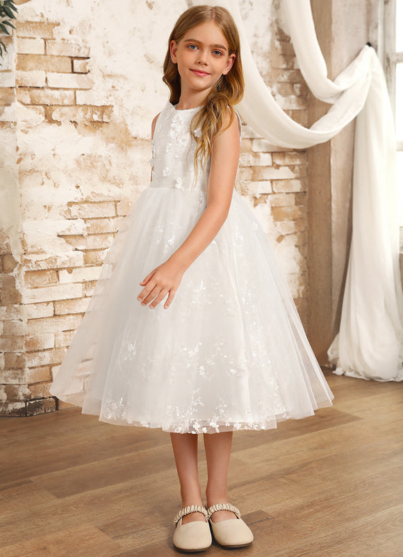 Robe Dentelle Fille Tulle Floral - gallery 4