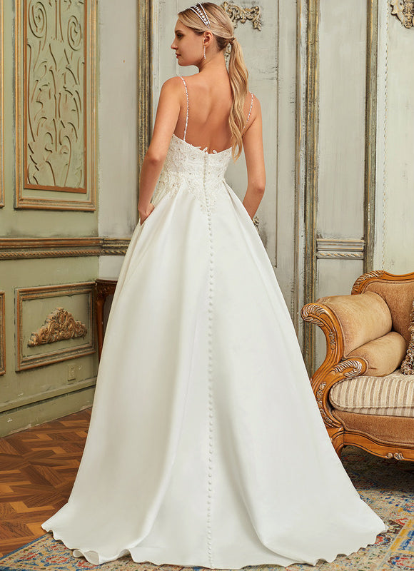Robe Dentelle Satinée Éclatante - gallery 4