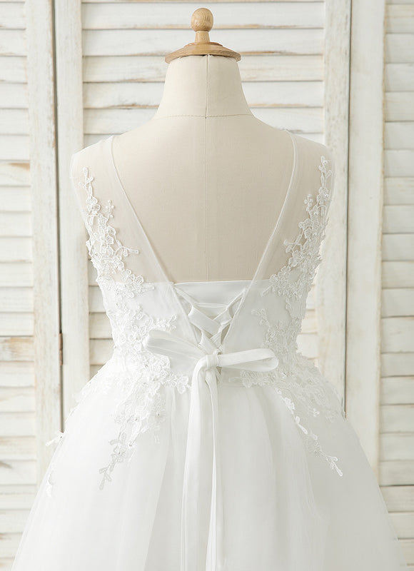 Robe Dentelle Tulle Marine Fleurie - gallery 8