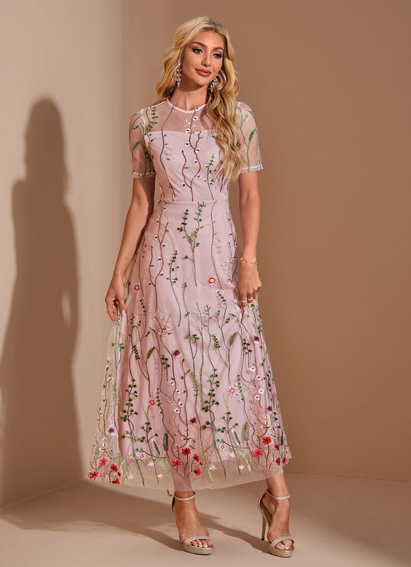 Robe Dentelle Illusion Fleurie - gallery 3