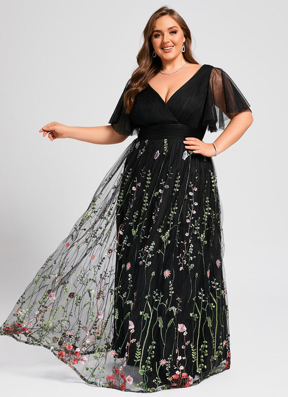 Robe Dentelle Nocturne Florale - gallery 7