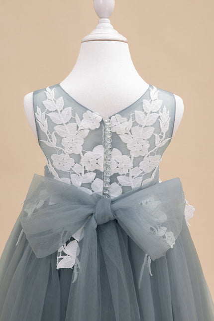 Robe Dentelle Tulle Grise Délicate - gallery 8