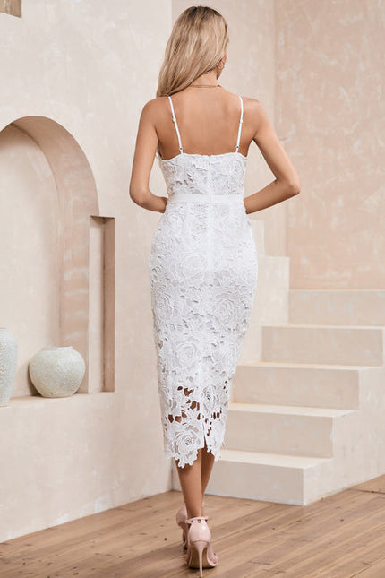 Robe Fourreau Dentelle Blanche - gallery 3