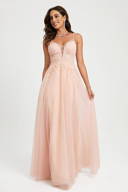 Robe Dentelle Élégante Rose - gallery 3