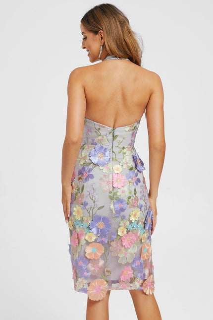 Robe Dentelle Florale Satinée - gallery 5