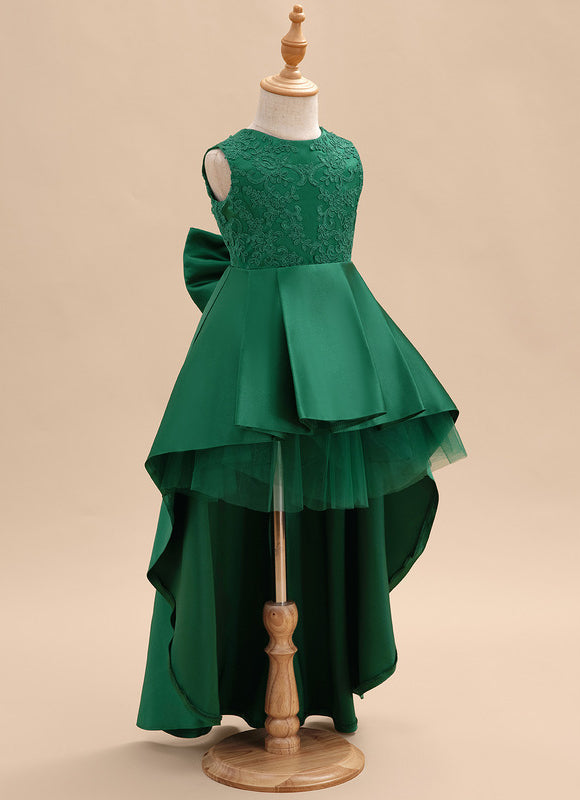Robe Longue Verte Dentelle - gallery 1