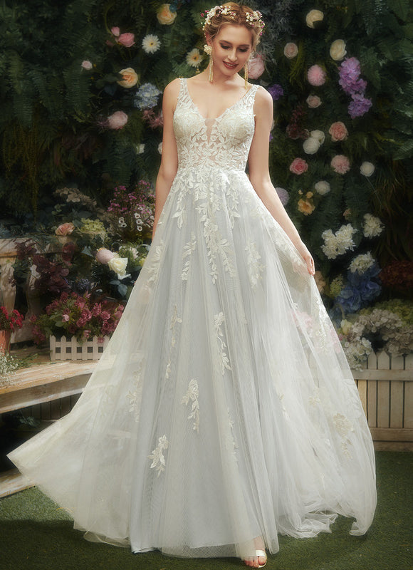 Robe Dentelle Tulle Éclatante - gallery 1