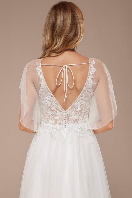 Robe Dentelle Nuptiale Tulle Volants - gallery 1