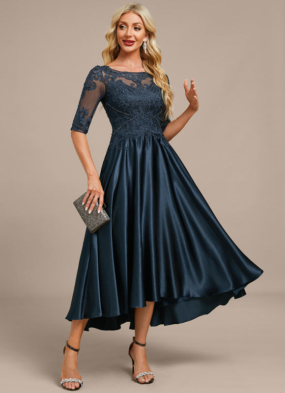 Robe Dentelle Élégante Marine - gallery 5