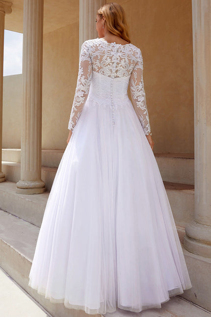 Robe Dentelle Classique Tulle Élégant - gallery 4