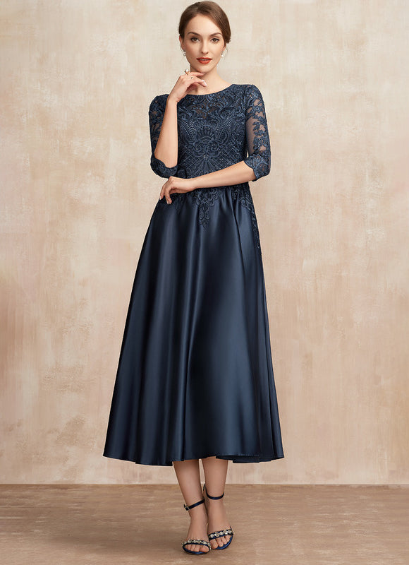 Robe De Soirée Col Bateau Dentelle - gallery 2