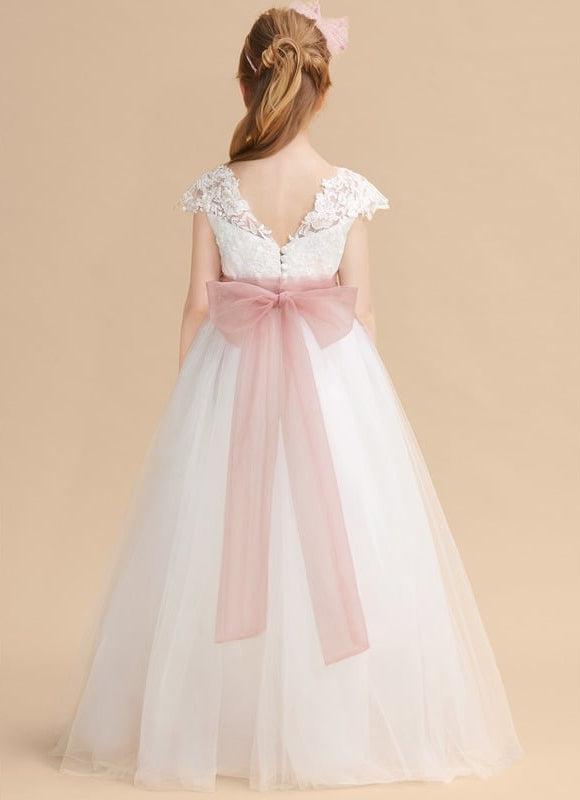 Robe Dentelle Enfant Satinée - gallery 2