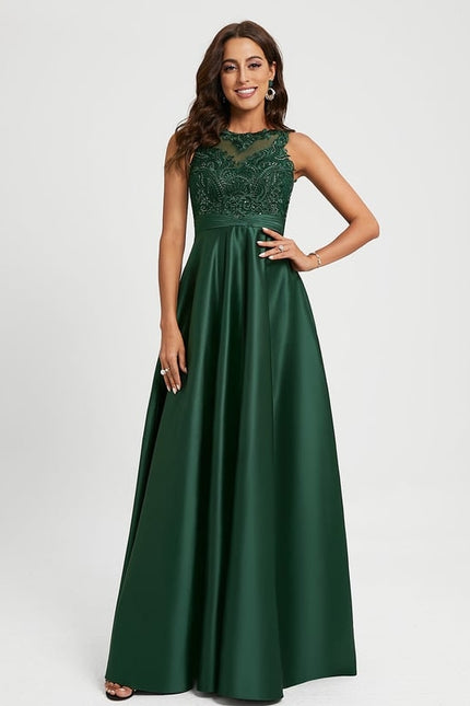 Robe Dentelle Émeraude Raffinée