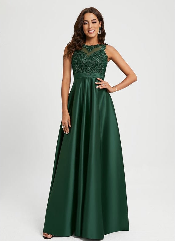 Robe Dentelle Émeraude Raffinée