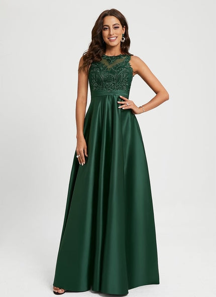 Robe Dentelle Émeraude Raffinée