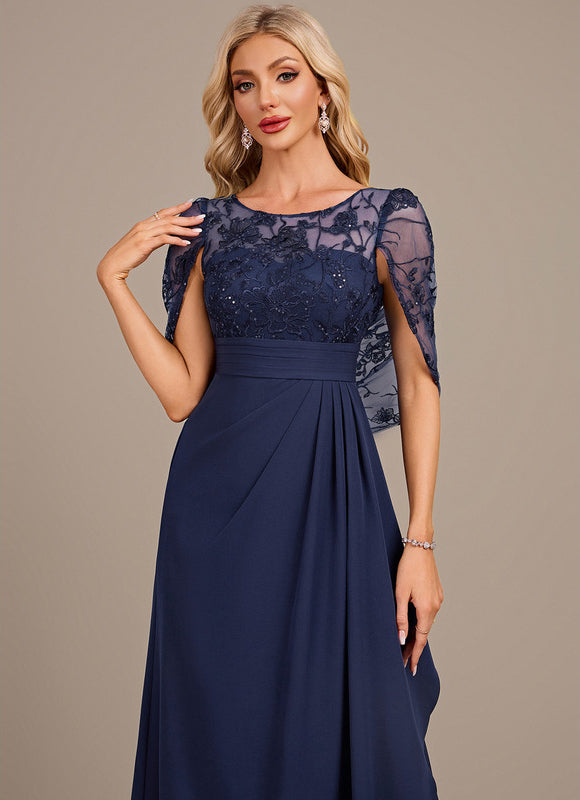 Robe Dentelle Élégante Bleu Nuit - gallery 1