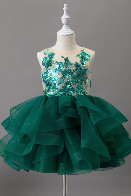 Robe Dentelle Festive Émeraude