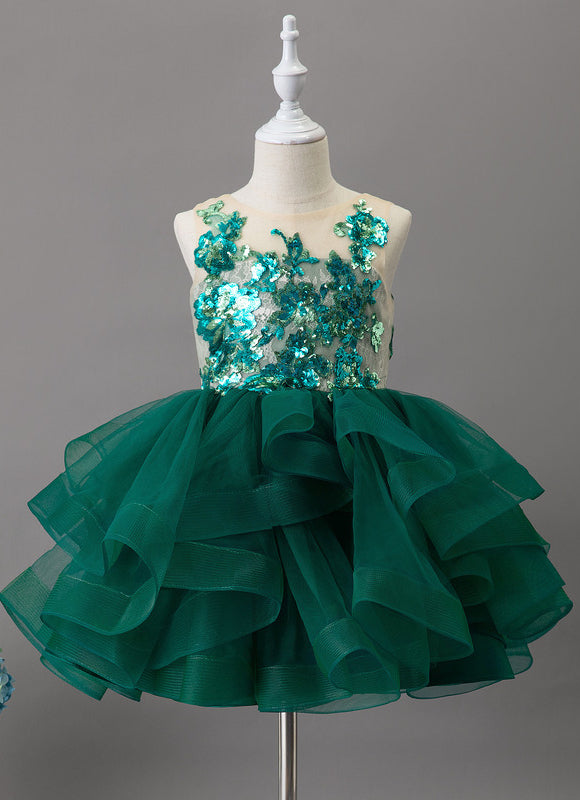Robe Dentelle Festive Émeraude