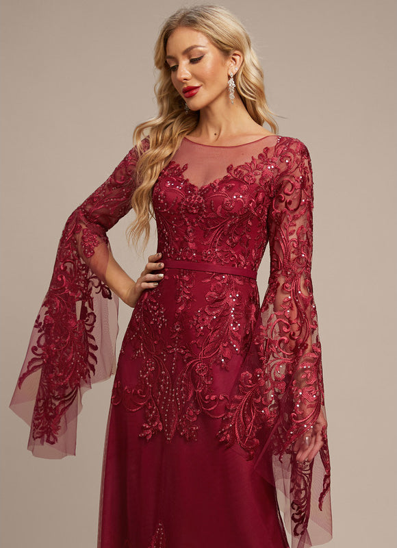 Robe Longue Dentelle Bordeaux - gallery 5