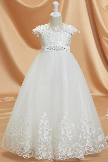 Robe Dentelle Nuptiale Enfant Tulle Ornée