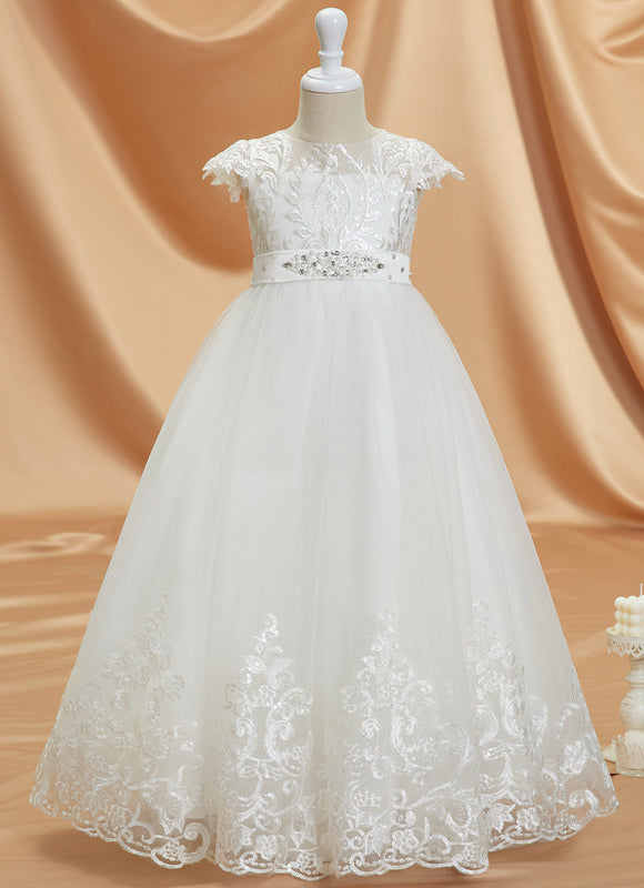 Robe Dentelle Nuptiale Enfant Tulle Ornée