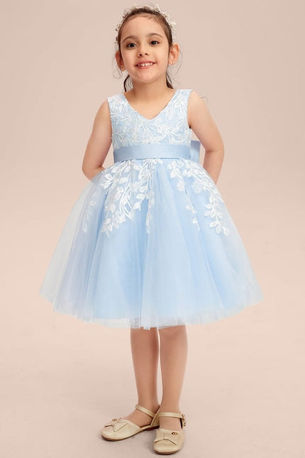 Robe Dentelle Bleu Ciel Tulle - gallery 1