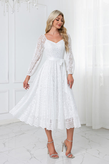 Robe Blanche Dentelle Mariage Civil - gallery 3