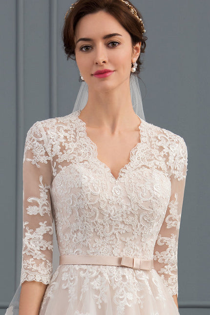 Robe Dentelle Tulle Écrue - gallery 3