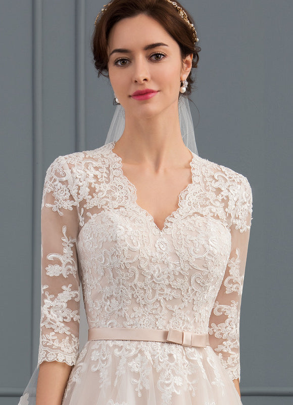 Robe Dentelle Tulle Écrue - gallery 3