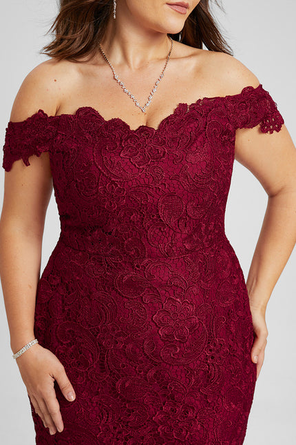 Robe Dentelle Bordeaux Dentelle - gallery 5
