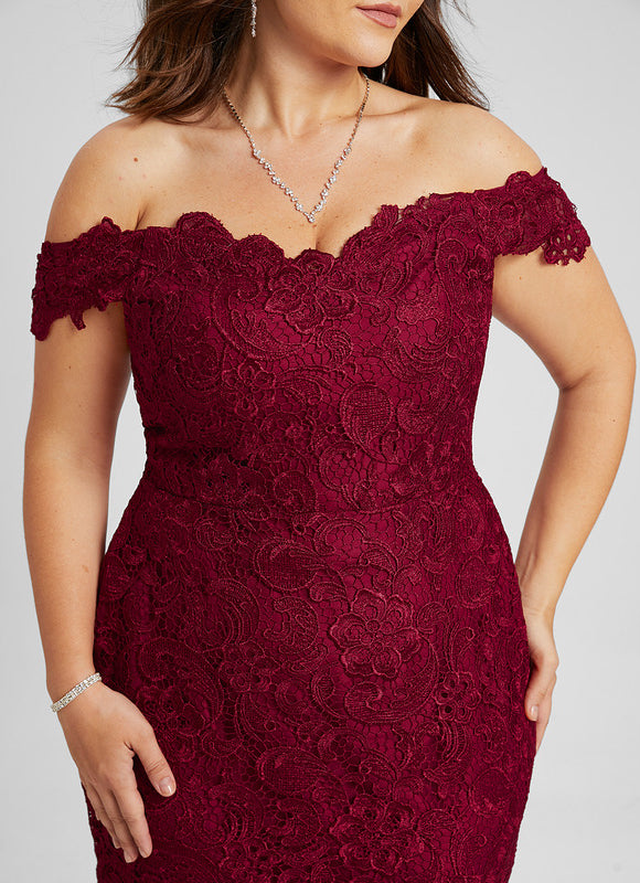 Robe Dentelle Bordeaux Dentelle - gallery 5