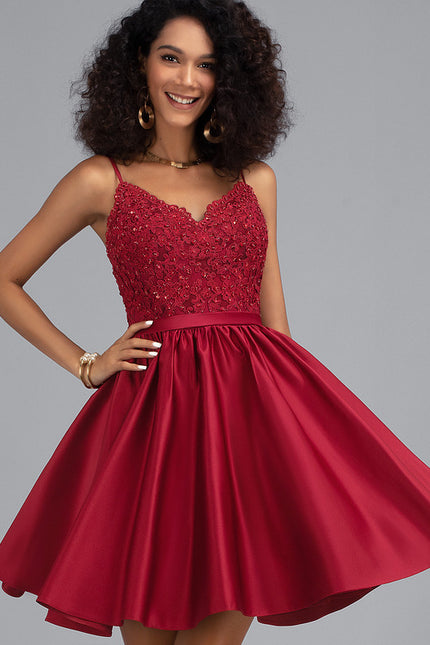 Robe Dentelle Cocktail Satinée