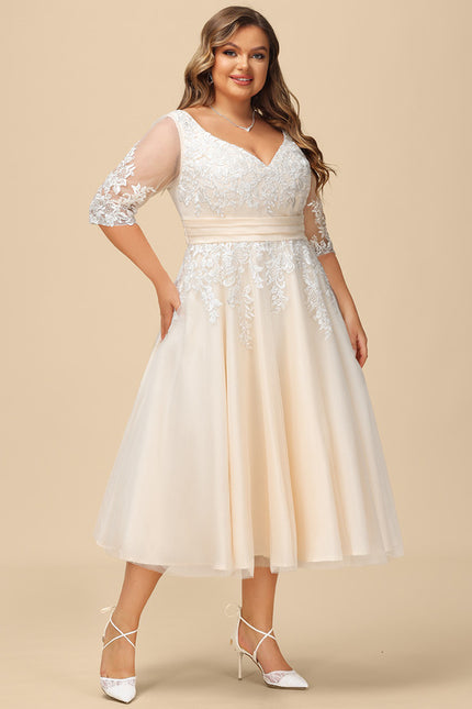 Robe Dentelle Écrue Tulle - gallery 7