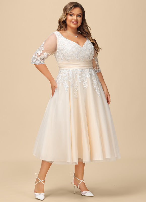 Robe Dentelle Écrue Tulle - gallery 7