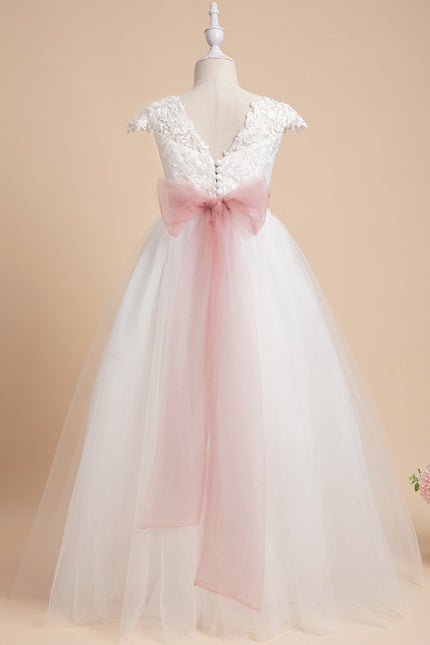 Robe Dentelle Enfant Satinée