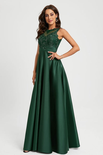 Robe Dentelle Émeraude Raffinée - gallery 4