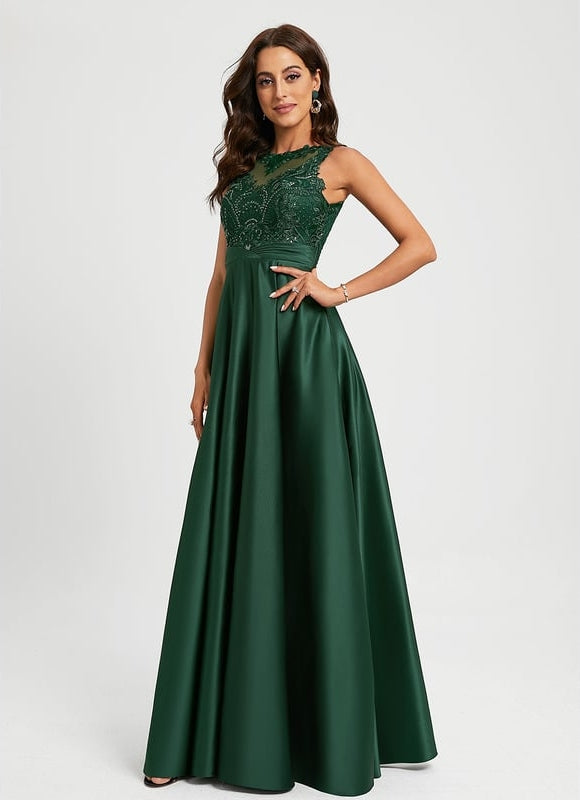 Robe Dentelle Émeraude Raffinée - gallery 4