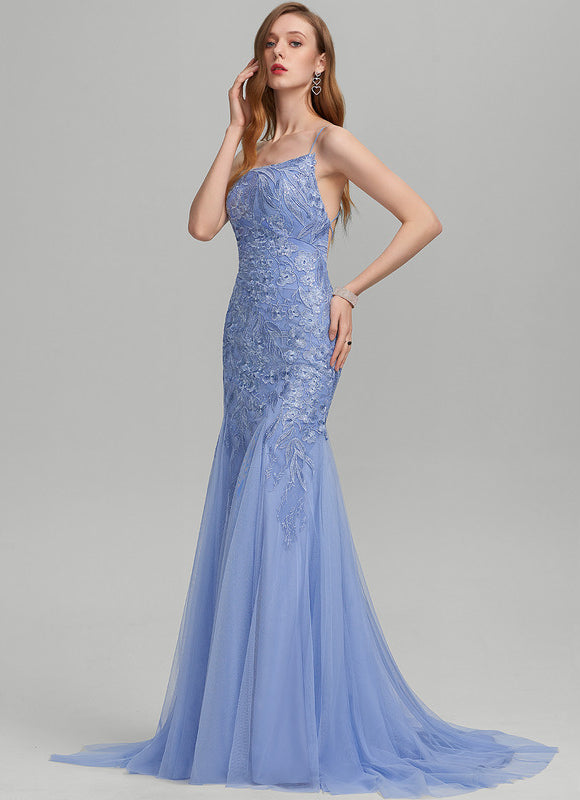 Robe Dentelle Bleu Pastel Élégante