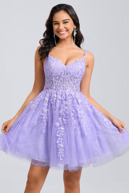 Robe Dentelle Courte Tulle Floral