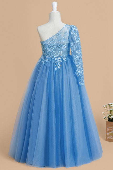 Robe Dentelle Bleue Florale - gallery 7