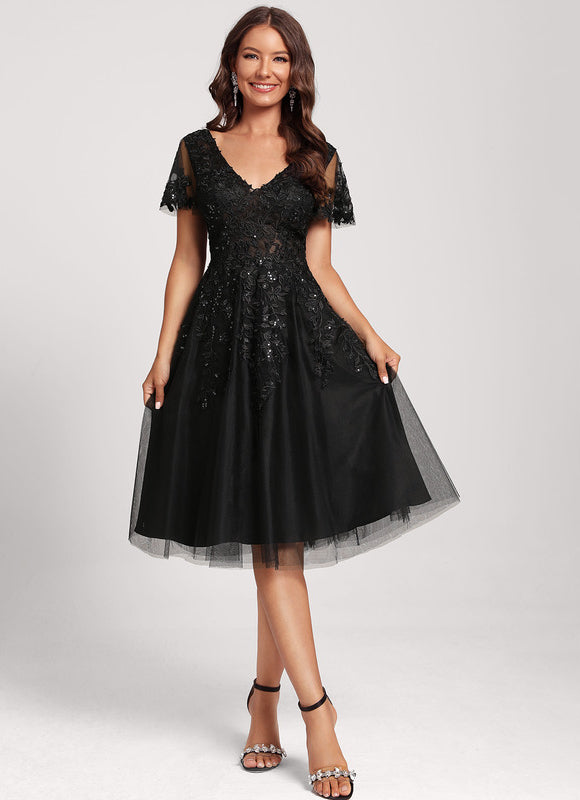 Robe Dentelle Éclat Tulle Nocturne - gallery 5